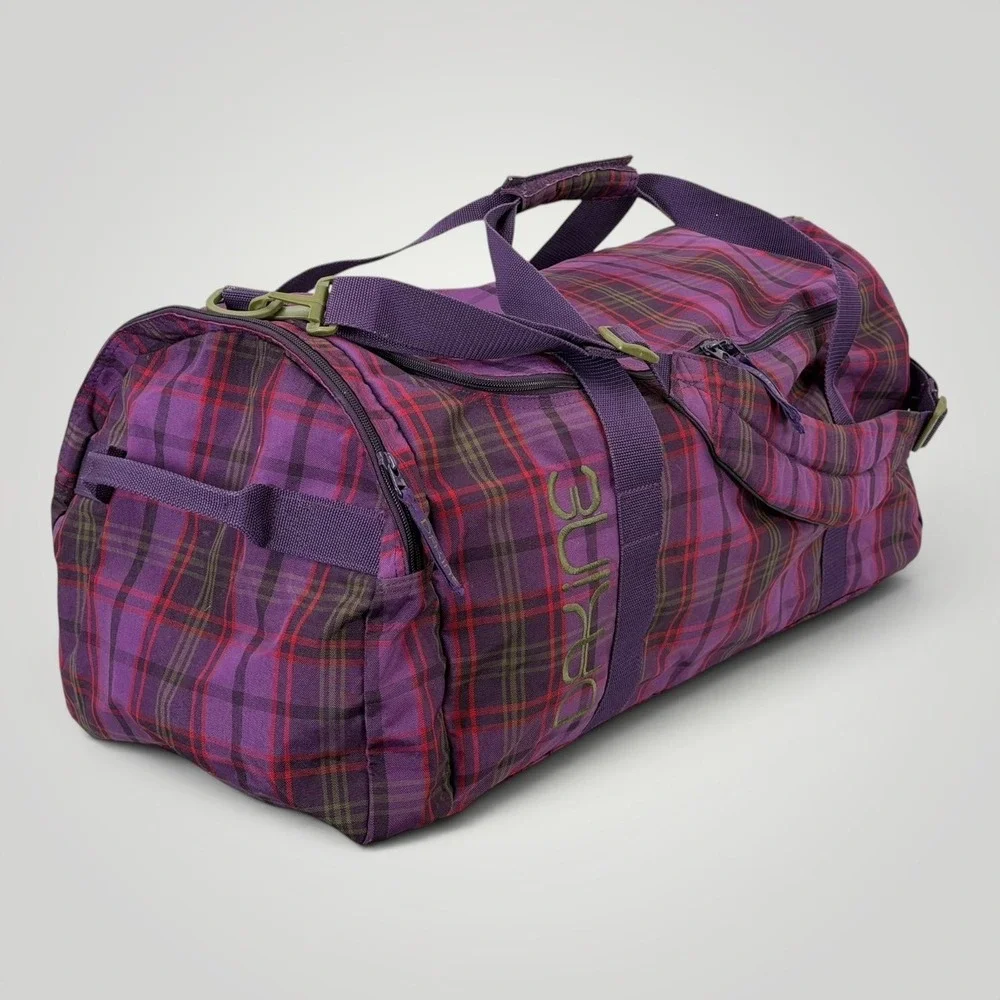 Dakine EQ Large Duffel Bag 26 Purple Plaid Travel Gym Overnight Bag